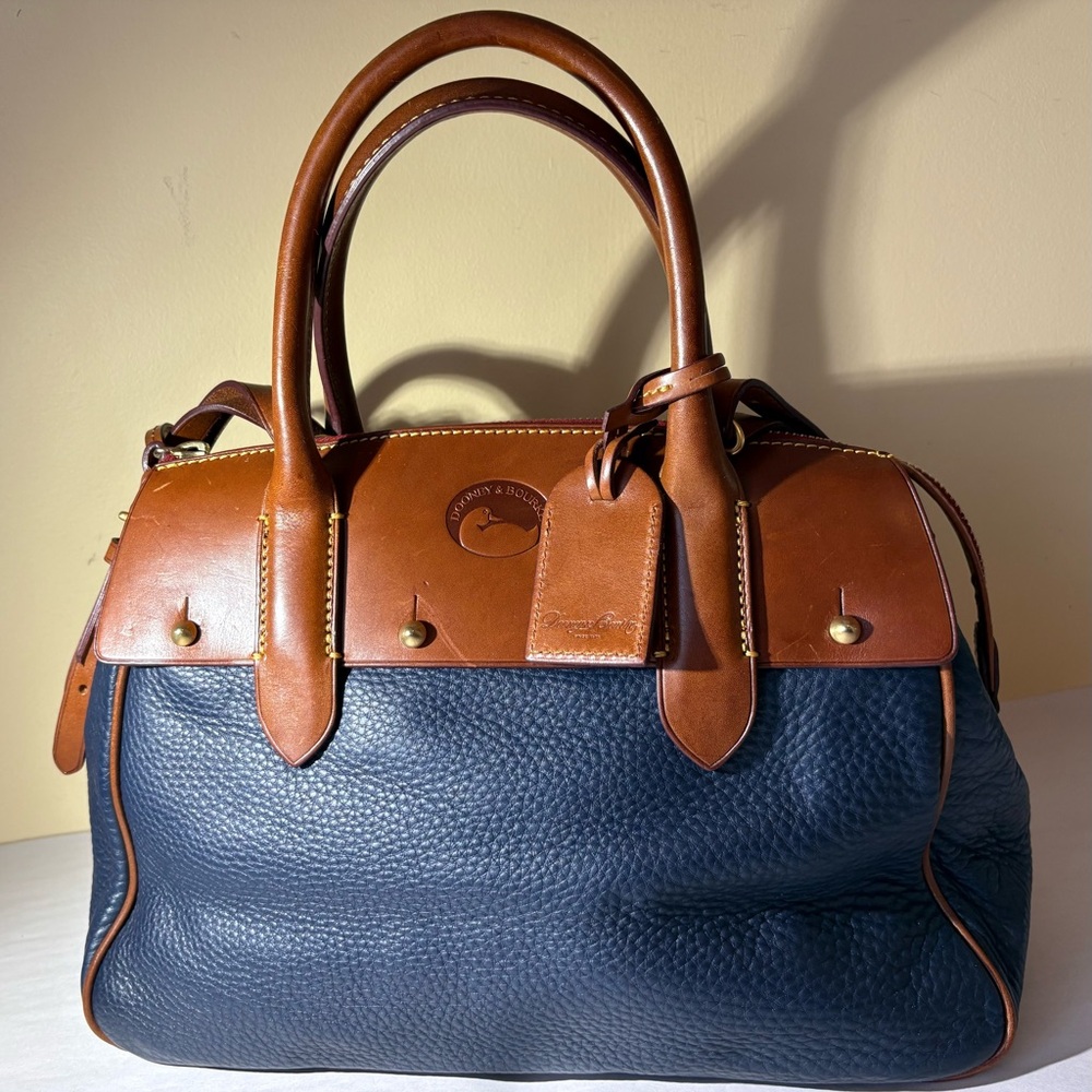 Dooney & Bourke Navy Leather Wilson Satchel Shoulder & Hand Bag NWOT